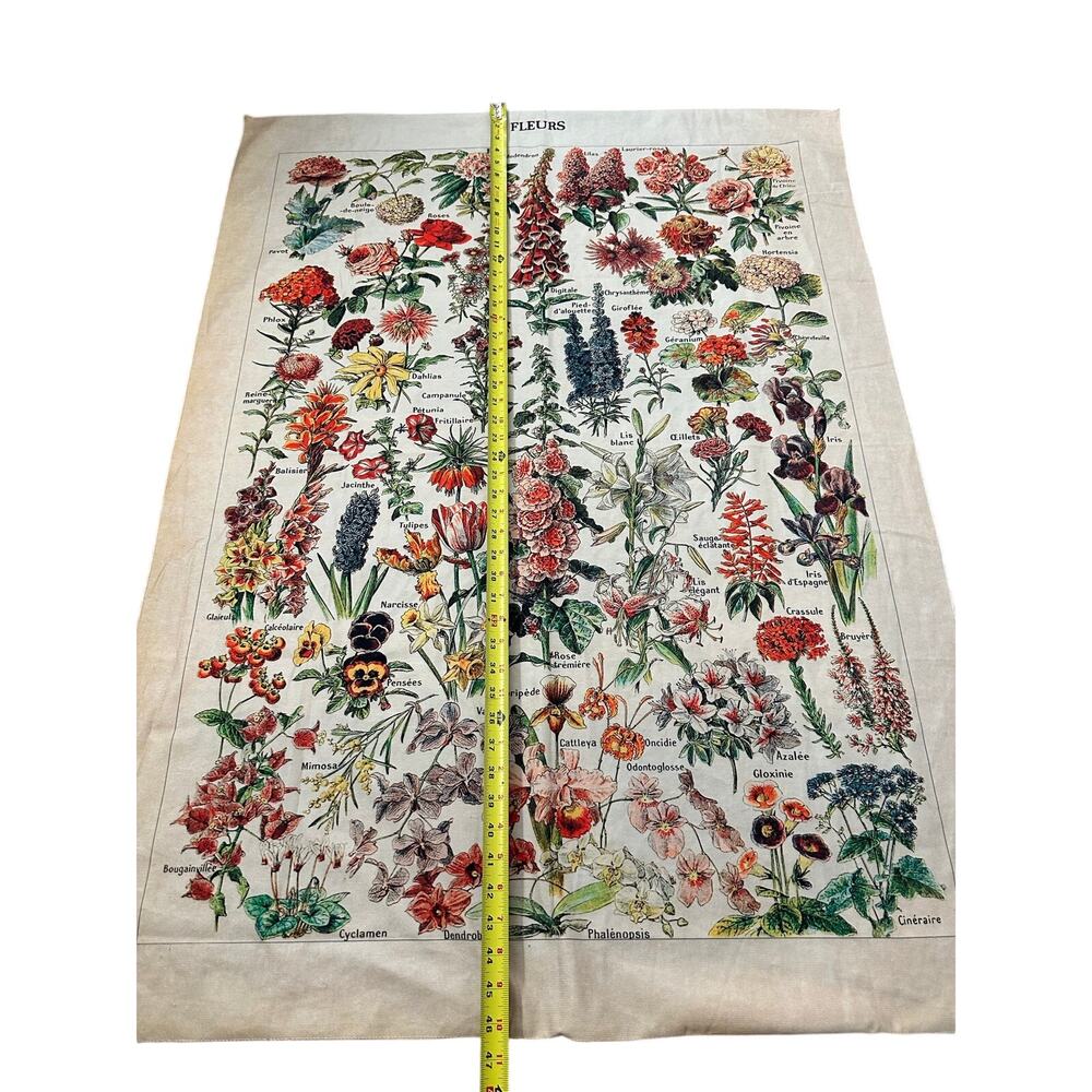 Flower Fleurs tapestry 33.5" x 48"